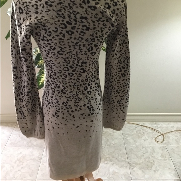 “XOXO” BLACK GOLD ANIMAL PRINT SWEATER DRESS - Picture 3 of 5